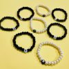 Custom Unisex Alphabet Bead Bracelet – Black or White Pearl